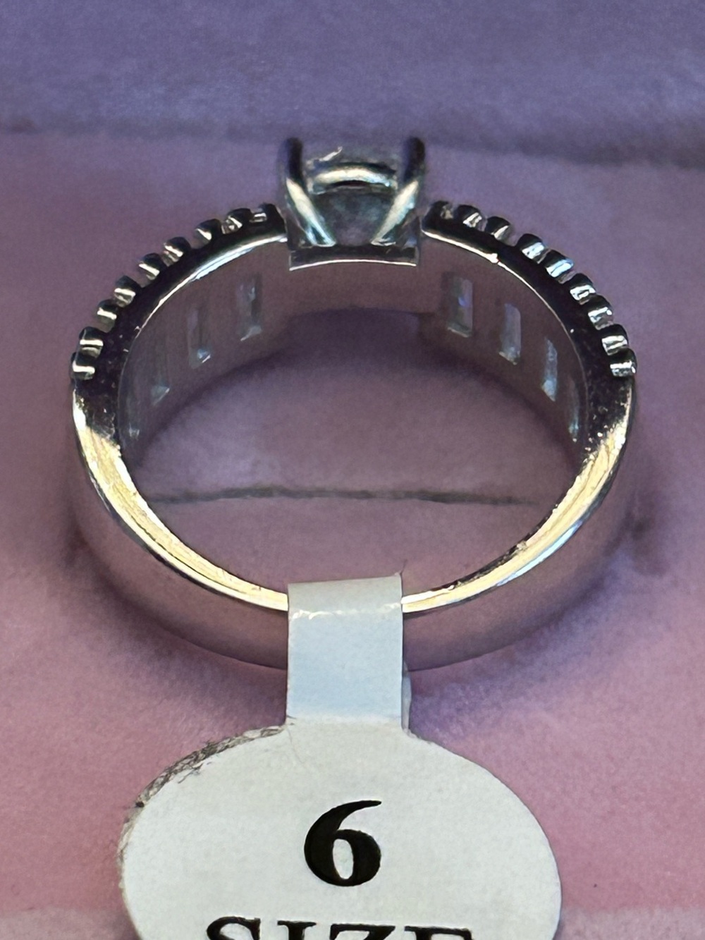 1.50CTW 925 Sterling Silver Ring w/Round Moissanite Center & Baguette Accents - Picture 11 of 13
